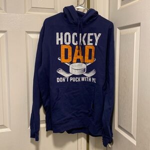 Graphic Mens Hooded Sweatshirt “Hockey Dad Don’t Puck With Me” Size XL